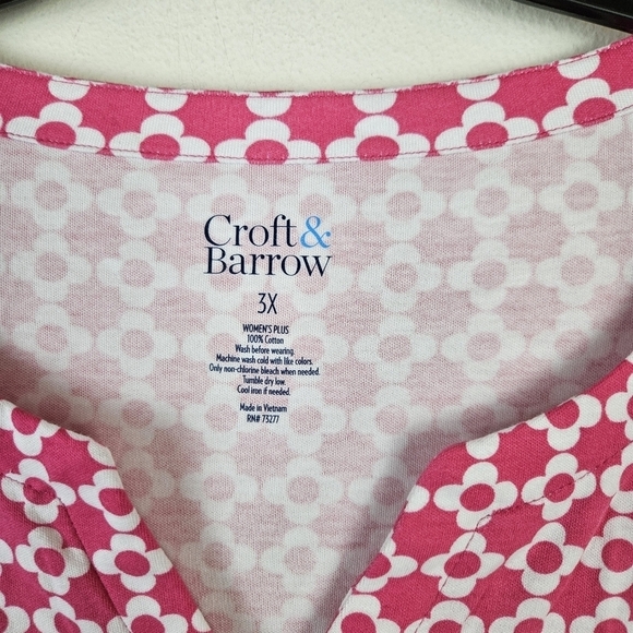 Croft & Barrow 100% Cotton Short Sleeve Tee Top Size 3X NWOT - Picture 3 of 4